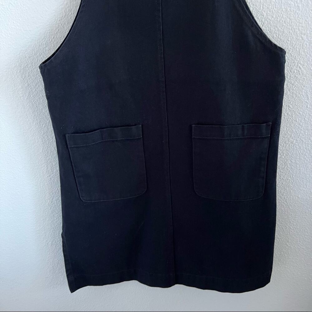 SPAO Y2K 90s Black Denim Vibe Coverall Dress Overall Dress Front Pocket Small - Picture 3 of 7